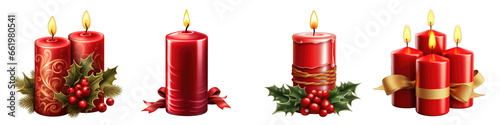 Christmas Candles clipart collection, vector, icons isolated on transparent background
