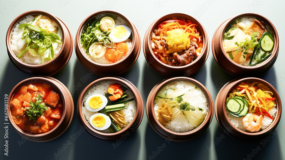 Set of take away food boxes with healthy food. AI generated Set of take away food boxes with healthy food. AI generated
