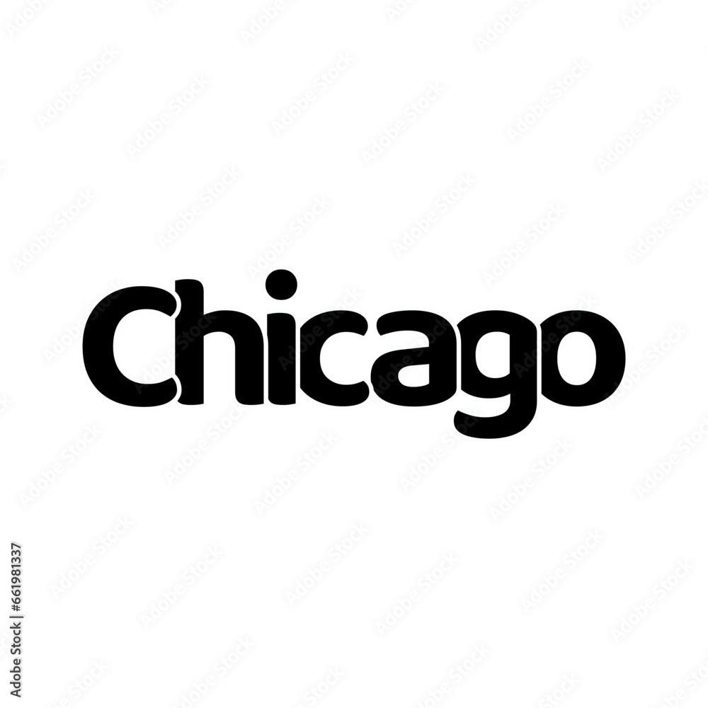 Chicago city name typography vector icon.