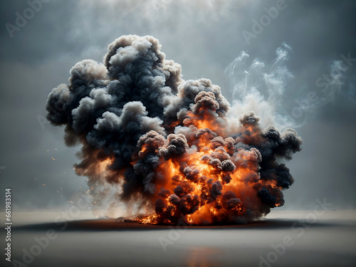  Explosion isolated on white background.  © royaldudegfx