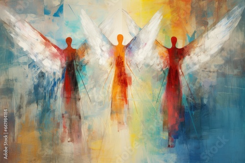Symbolic image of angels in abstract style  photo