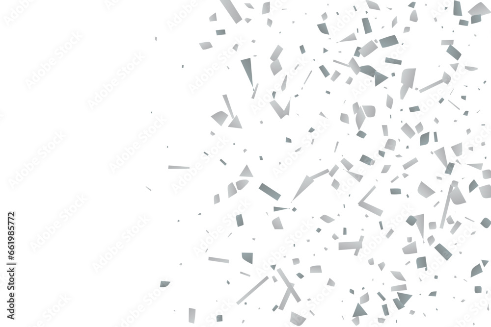 Silver glitter confetti on a white background. Decorative element. Silver glitter confetti on a white background. Decorative element.