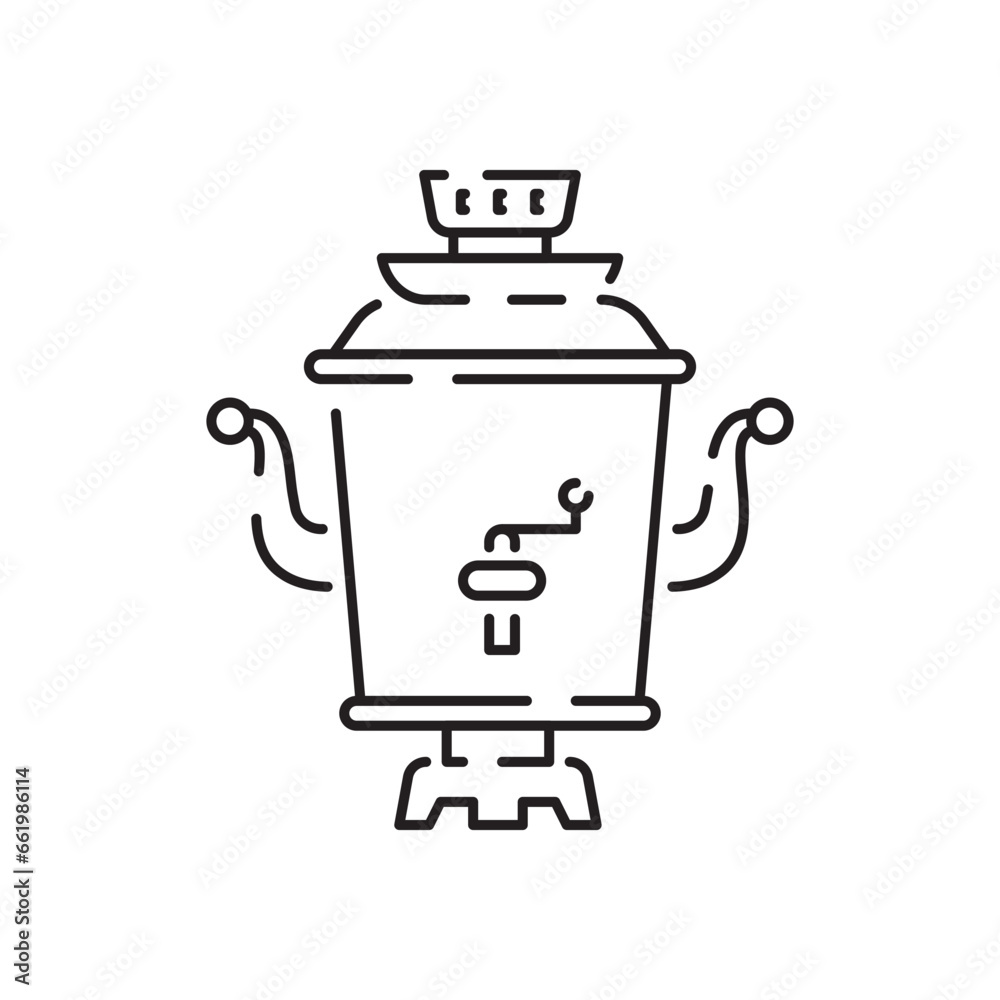 Teacup line icon icon. Teapot or samovar flat icon. Thin line signs for design logo, visit card. Symbol for web design or mobile app. Cup outline pictogram Teacup line icon icon. Teapot or samovar flat icon. Thin line signs for design logo, visit card. Symbol for web design or mobile app. Cup outline pictogram