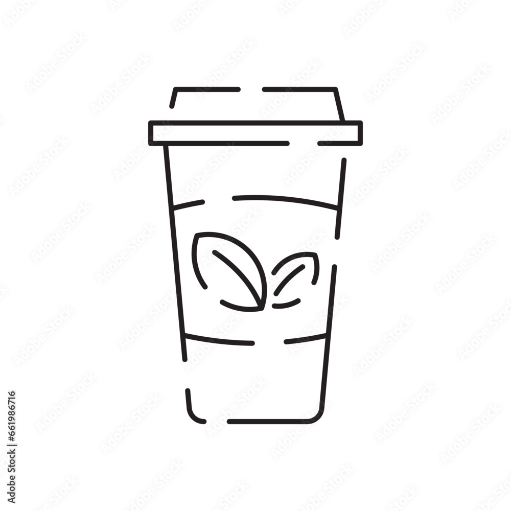 Vector graphic tea line icon and tea cup icon Vector graphic tea line icon and tea cup icon