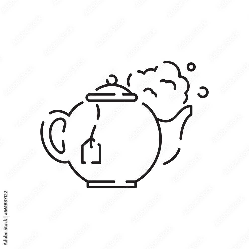 Obraz premium Drink tea. Cup of tea line icon. Cup flat icon. Thin line signs for design logo, visit card. Single high-quality outline symbol. Cup outline pictogram