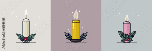 Set of minimalistic Christmas candles