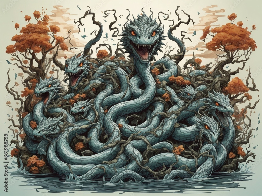 Fototapeta premium Snake queen of the wild, ai generated