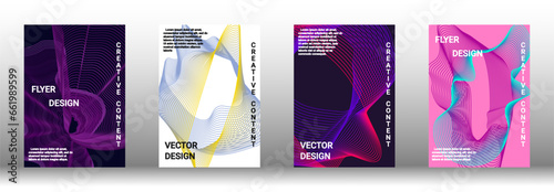 A set of modern abstract covers with abstract gradient linear waves.