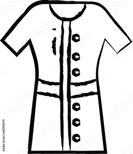 Bathrobe dress hand drawn vector illustration