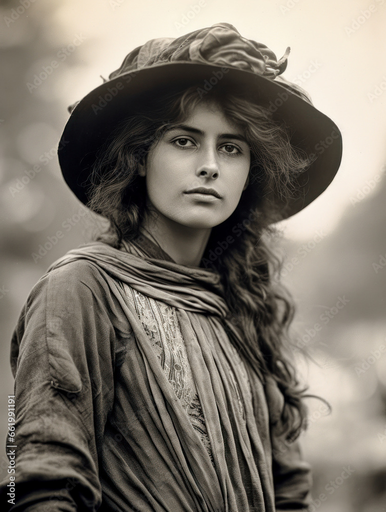 Retro Portrait of Unknown Young Woman from the turn of the Century Around 1880 to 1930 Wallpaper Background Card Cover Digital Art Retro Portrait of Unknown Young Woman from the turn of the Century Around 1880 to 1930 Wallpaper Background Card Cover Digital Art