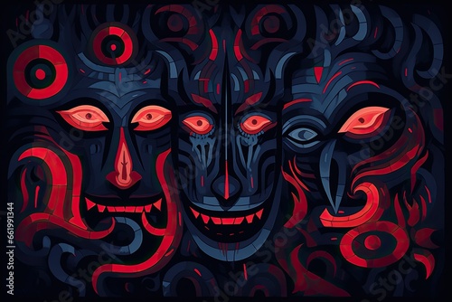 Symbolic image of demons in abstract style © PinkiePie