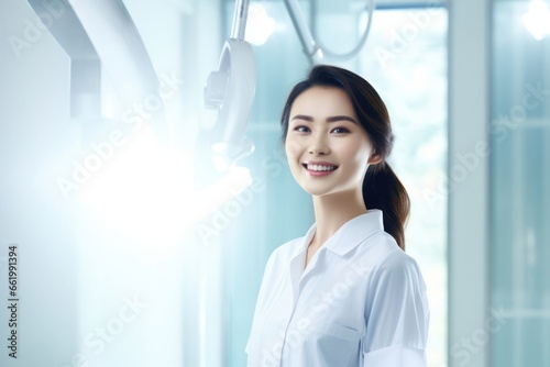 Asian Woman Dentist Occupation Attractive Setting Generative AI