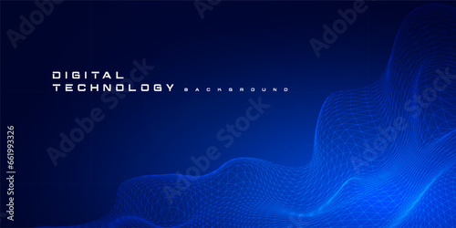 Digital technology banner green blue background concept, cyber technology circuit, abstract tech, innovation future data, internet network, Ai big data, futuristic wifi connection illustration concept