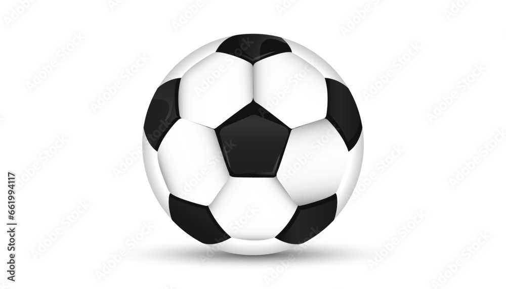 Soccer ball or football ball on white background. 3d Style vector Ball isolated on white background Soccer ball or football ball on white background. 3d Style vector Ball isolated on white background