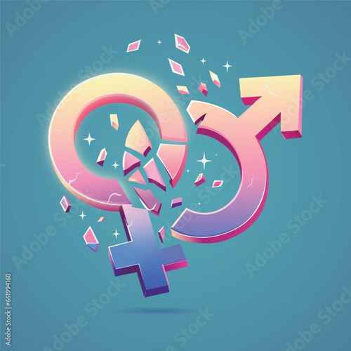 gender equality concept, sexuality concept with male and female, women's rights