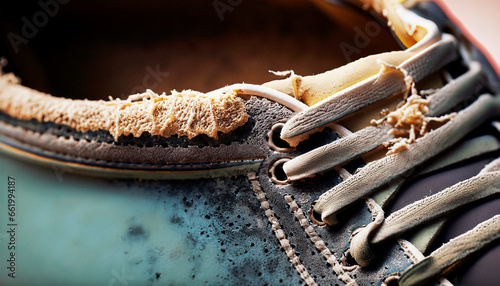 Old Torn Decaying Moldy Tennis Shoe photo