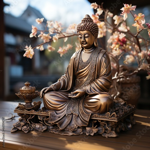 buddha statue in the garden photo