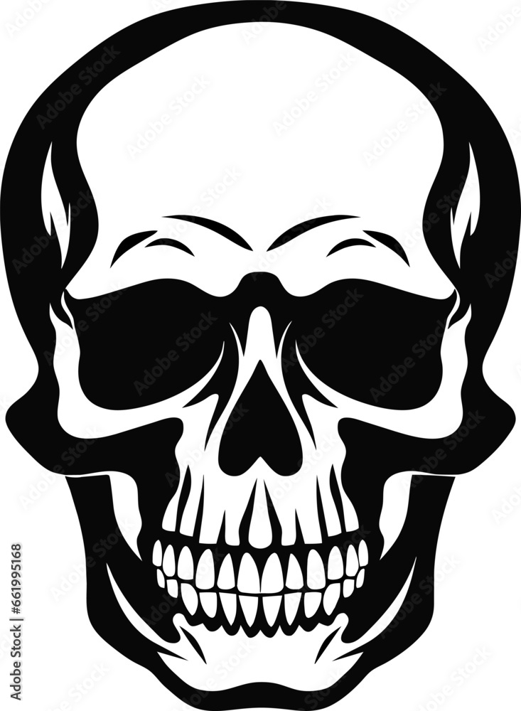 The skull icon. Black silhouette of a human skull. Vector illustration isolated on a white background for design and web. The skull icon. Black silhouette of a human skull. Vector illustration isolated on a white background for design and web.