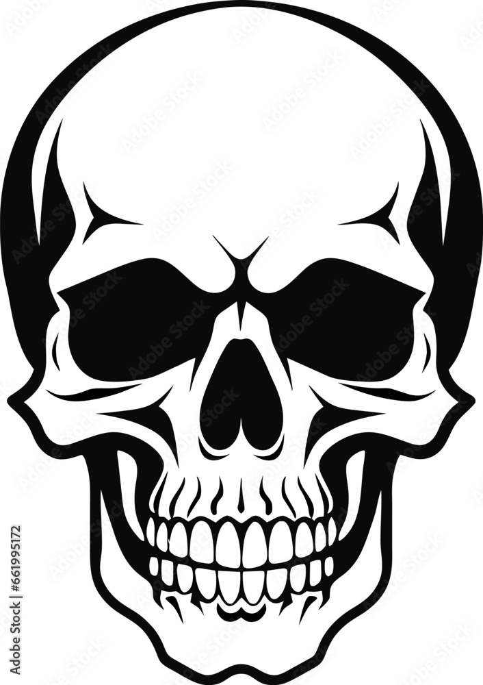 The skull icon. Black silhouette of a human skull. Vector illustration isolated on a white background for design and web. The skull icon. Black silhouette of a human skull. Vector illustration isolated on a white background for design and web.