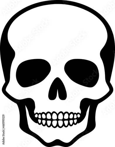 Skull vector illustration. Human head skeleton icon.