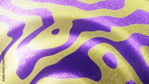 Wallpaper Mural 3d render Yellow Purple glitter shine wave. Blur glow particles animated 30fps 4k. Hypnotic psychedelic zebra texture. Retro deformation y2k magic wallpaper background. Seamless looped footage. Torontodigital.ca
