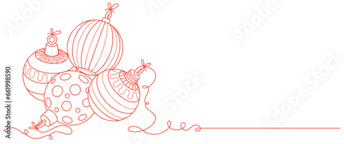 christmas vector , christmas ball line art style vector illustration