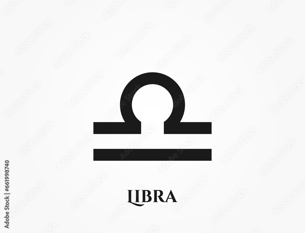 libra zodiac symbol. astrological and horoscope icon. isolated vector image - obrazy, fototapety, plakaty 