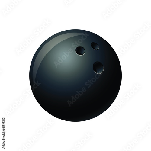 classic simple realistic black bowling ball