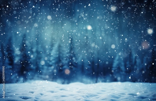 winter landscape background with snow falling © olegganko