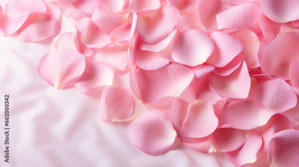 Obraz premium rose petals on light pink background
