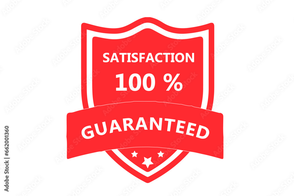 Customer satisfaction 100 percent guaranteed red badge vector isolate on white background Customer satisfaction 100 percent guaranteed red badge vector isolate on white background