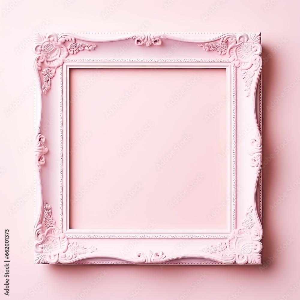 Pink frame on a pink background. 3d rendering, Ai Generated Pink frame on a pink background. 3d rendering, Ai Generated