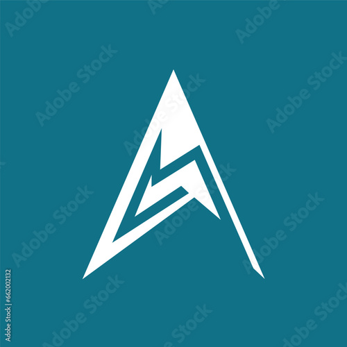 A Letter Typographic Mountain Logo Design
