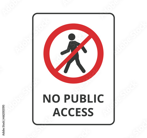 Isolated No Public Access Sign