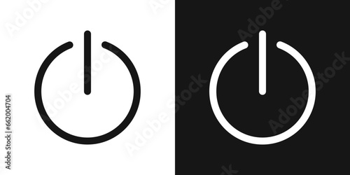 Power Button Icon set. start and off switch vector symbol. computer turn on sign. shutdown button.