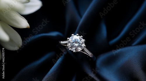 Photo of a flower ring with a beautiful floral background