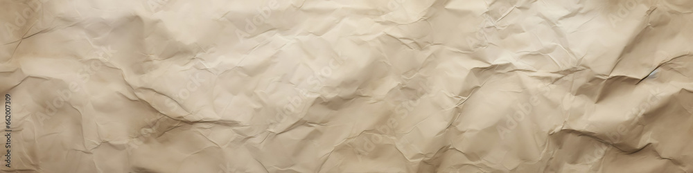 Crumpled parchment background, texture, banner.
