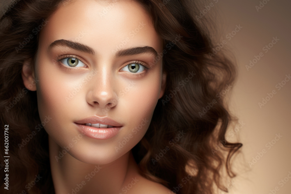 Beauty portrait of African American girl with afro hair. Beautiful black woman. Cosmetics, makeup and fashion Beauty portrait of African American girl with afro hair. Beautiful black woman. Cosmetics, makeup and fashion