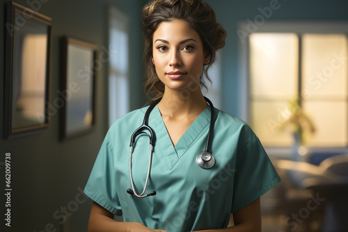 Portrait of a female doctor on International Universal Health Coverage Day (12th December)