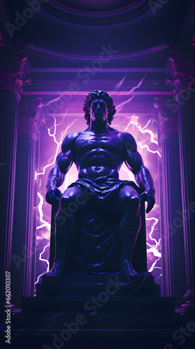 God Statue in Space God in Galaxy Atmosphere Stone Statue of God in Universe Old God in purple Space God in Heaven Sculpture of God