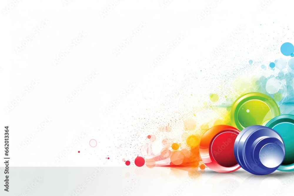 Bright colorful background, sports illustration, exercise equipment