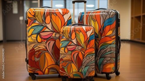Colorful suitcases for long trips