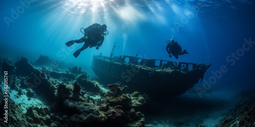 Scuba Divers Venture to an Ancient Sunken Ship, Uncovering the Mysteries of the Deep and the Silent Echoes of Maritime History