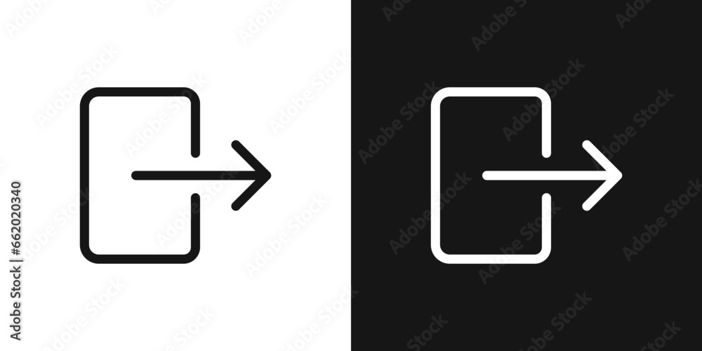 logout icon set. output vector symbol. exit or out sign. leave symbol. - obrazy, fototapety, plakaty 