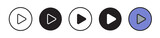 Play button icon set. video play vector symbol.
