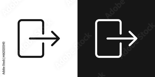 logout icon set. output vector symbol. exit or out sign. leave symbol. photo