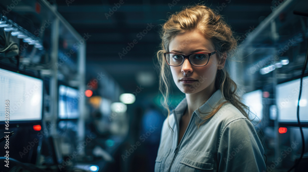 Pretty woman scientist in laboratory