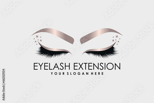 Eyelashes logo design for beauty icon with creative idea