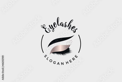 Eyelashes logo design for beauty icon with creative idea