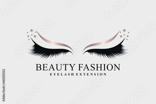 Eyelashes logo design for beauty icon with creative idea